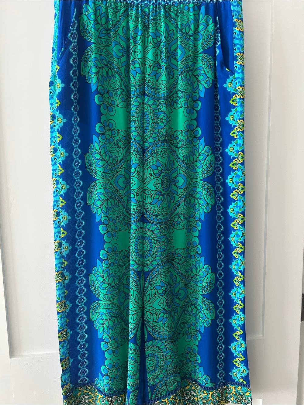 Johnny Was Blue and Teal Wide Leg Pants